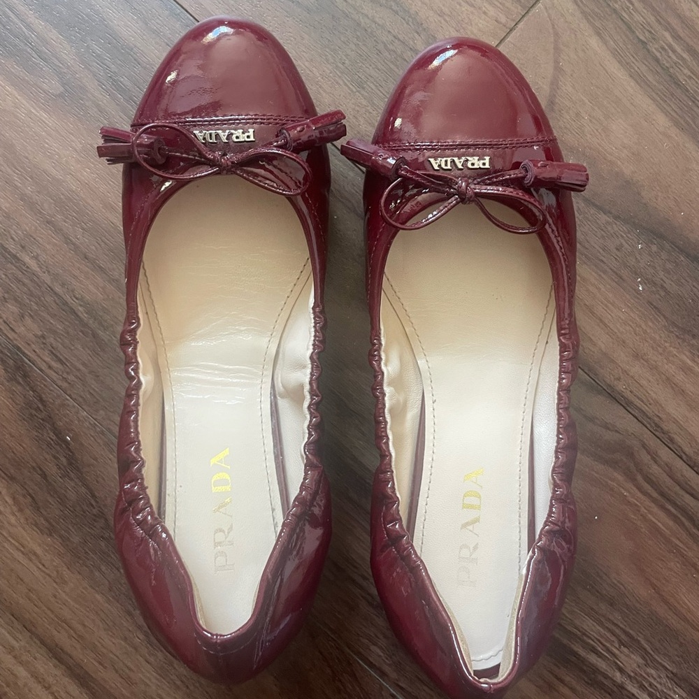 Prada Women's Red Tassel Flats